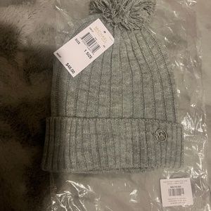 Michael Kors gray beanie with pom
